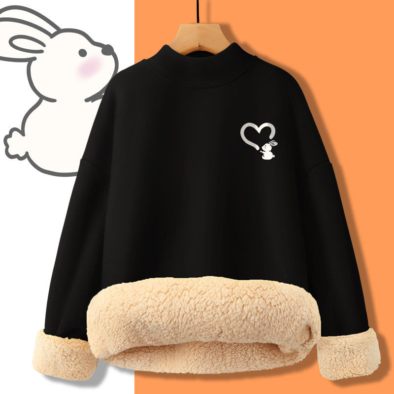 内搭打底衫保暖超厚秋冬加绒加厚毛衣羊羔绒特厚黑色半高领卫衣女,女装/女士精品,卫衣/绒衫,淘宝优惠券,粉丝福利购,淘宝优惠卷