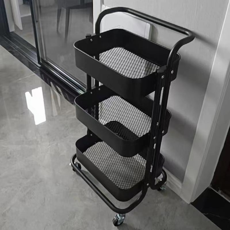 美发手推车美容产品工具车移动带轮子置物架客厅收纳层架文件置物