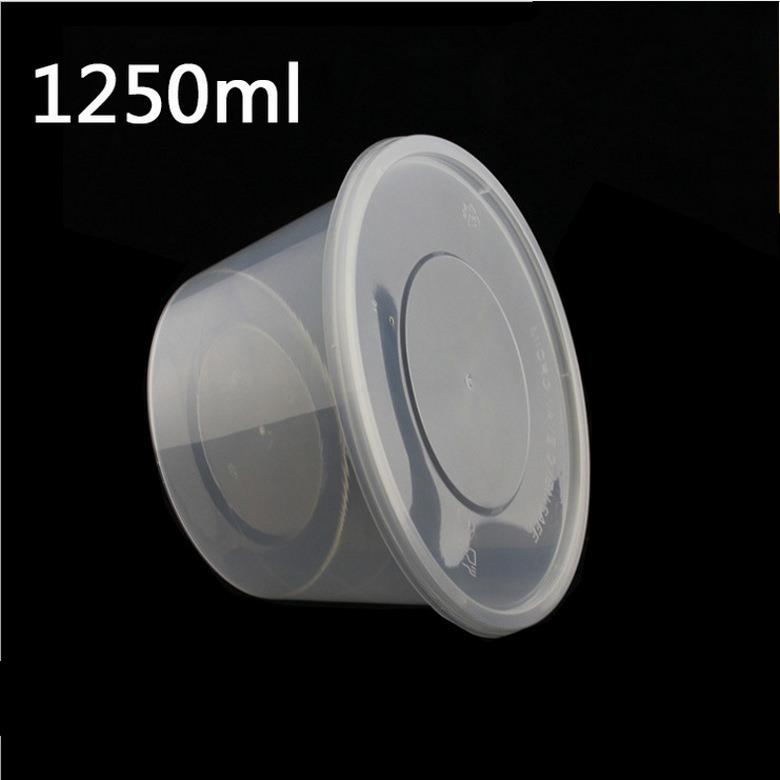 圆形1250ML一次性餐盒打包盒带盖饭盒汤碗快餐打包碗