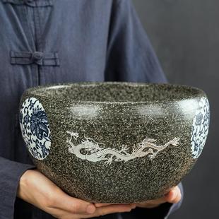 特大号茶洗陶瓷水盂泡茶壶盆鱼缸家用复古大号茶洗创意茶具配件杯