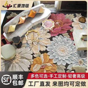 轻奢高级感家用定制床边毯免洗可擦卧室羊毛地毯 地毯客厅2024新款