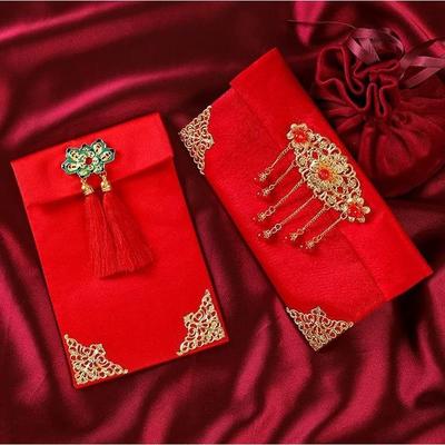 婚礼改口布艺中式红包结婚用回礼利是封大号万元创意个性红包袋大
