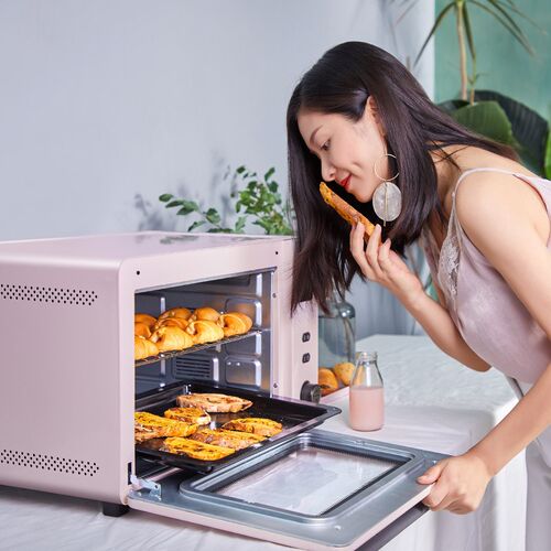 ACA全自动家用搪瓷烤箱小型烘焙蛋糕多功能40升大容量发酵电烤箱
