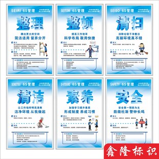 5S 6S7S8S质量管理制度牌工厂车间标语标识牌安全生产看板责任区