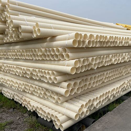 UPVC双壁波纹管DN100PVC-U阻燃绝缘网络通信保护管110路灯穿线管