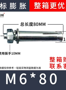 膨胀螺丝加长超长大全拉爆螺栓加粗M6M8M10M1214*200x250x300x400