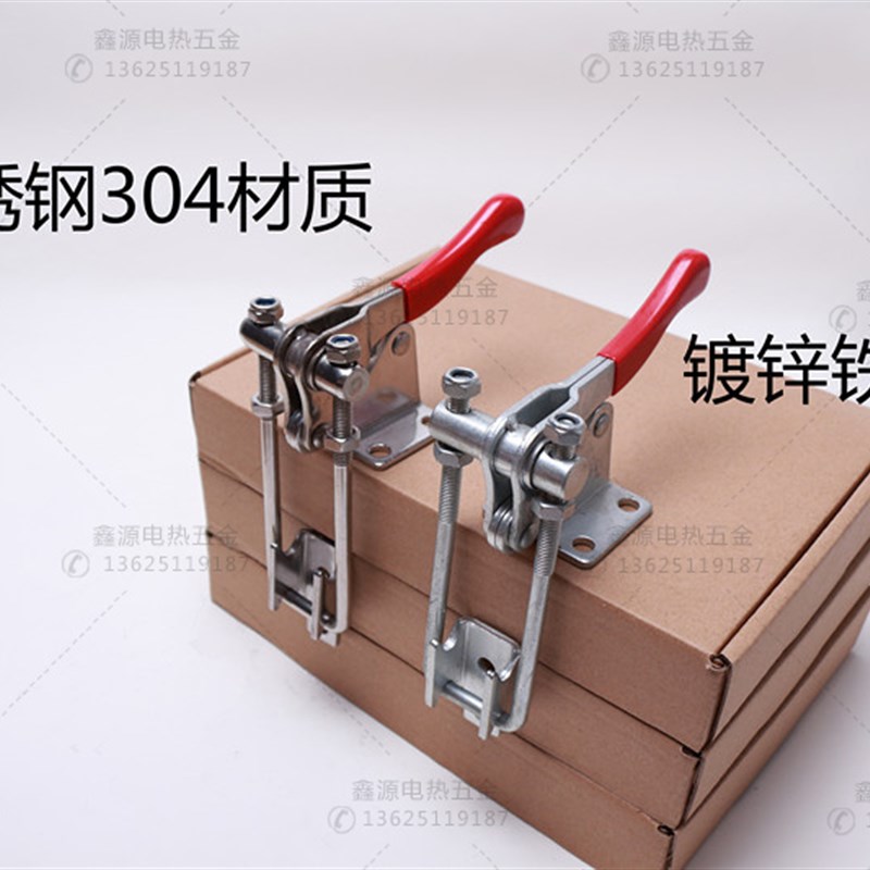 304不锈钢快速夹具90度搭扣锁扣锁夹门栓式夹钳40324/40334/40344