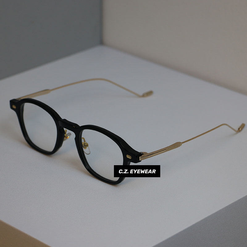 小红书韩版鹅黄色超轻钛架gm同款男可配成品高度近视防蓝光眼镜女