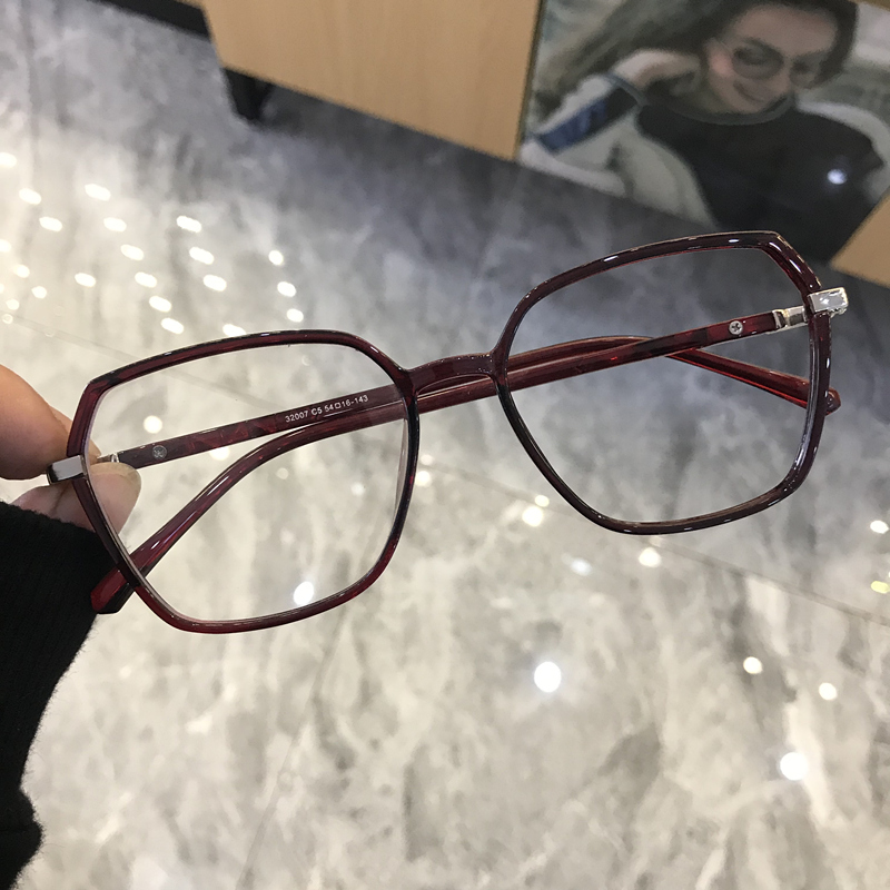 美洋平光黑色高度眼镜框女方形圆脸韩版配近视tr90超轻复古显脸小