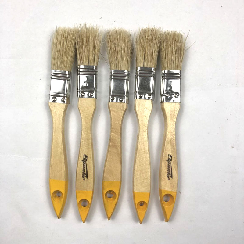 小型棕毛刷羊毛猪鬃毛刷烧烤油漆刷扫灰刷清洁刷不锈钢刷1寸微型