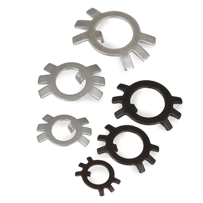 铁304不锈钢圆螺母用止动垫片止退垫圈六爪垫圈王八锁紧锁片GB858