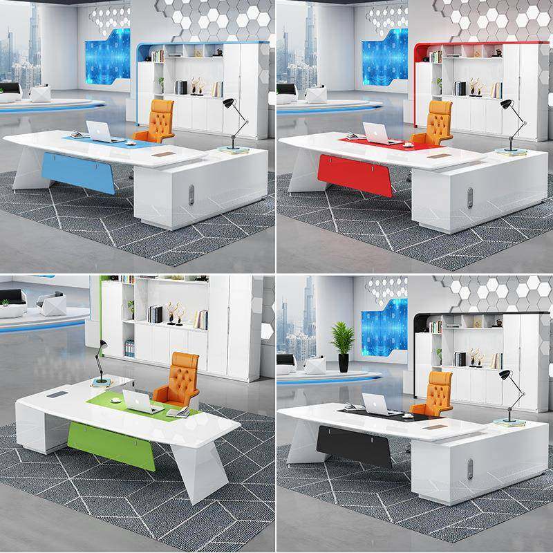 老板桌办公合桌简约现代女总大裁经理桌班椅组轻奢LK-20112气台办