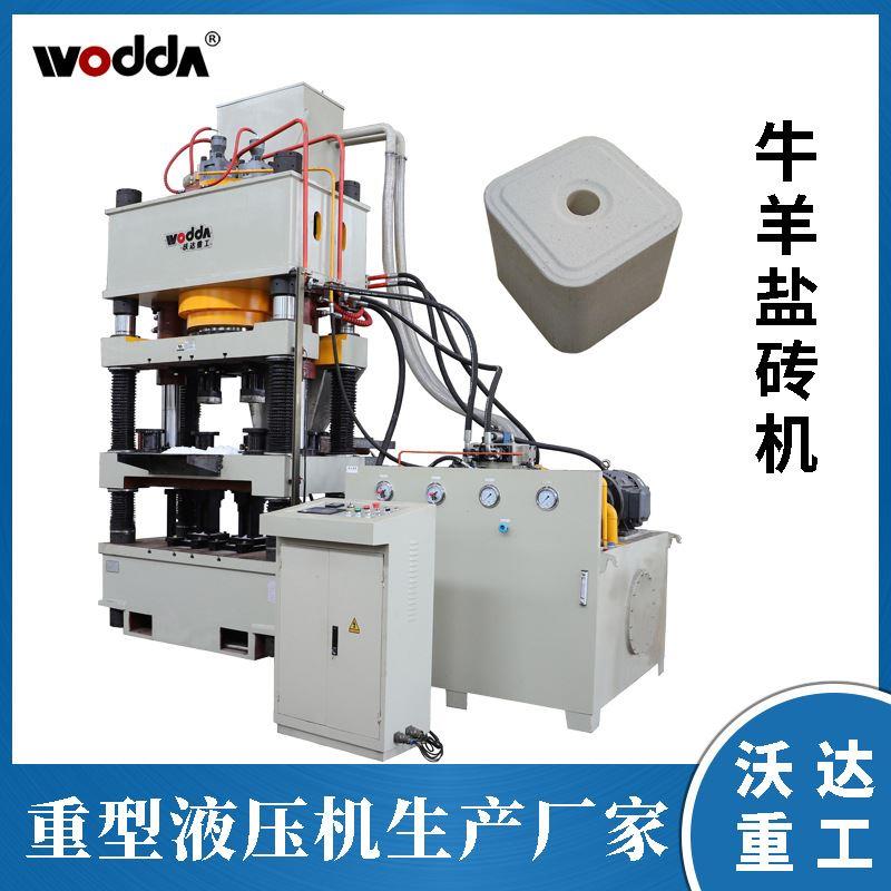 盐砖机一模两块牛羊舔砖液压机630吨全自动牛羊舔砖机