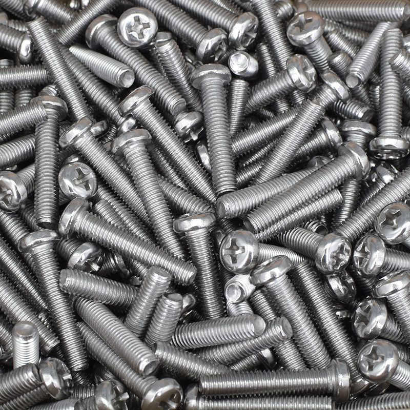 M1M1.2M1.4M1.6M2加长盘头机牙螺钉 304不锈钢十字槽圆头螺丝大全