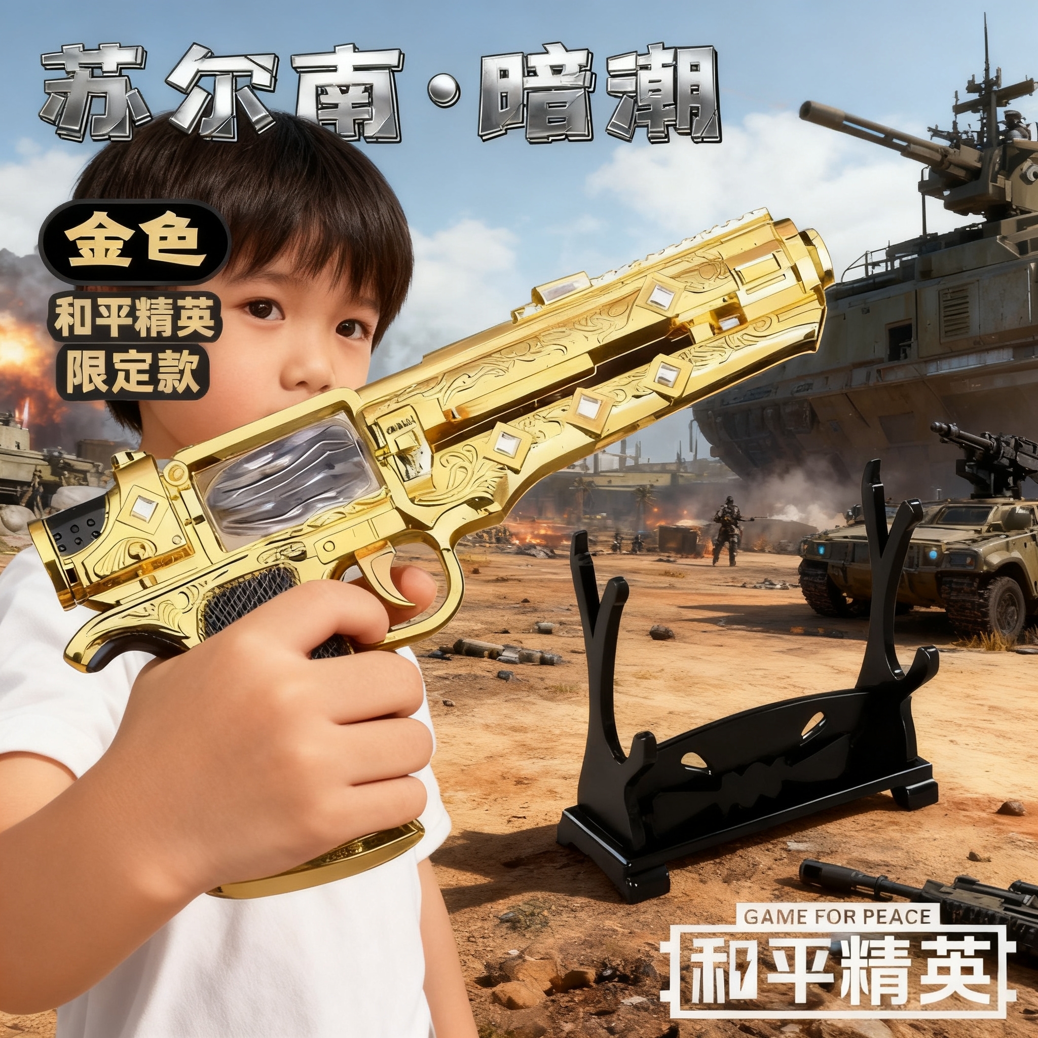 和平精英大号苏尔南暗潮手枪模型地铁逃生周边男孩子玩具传世武器