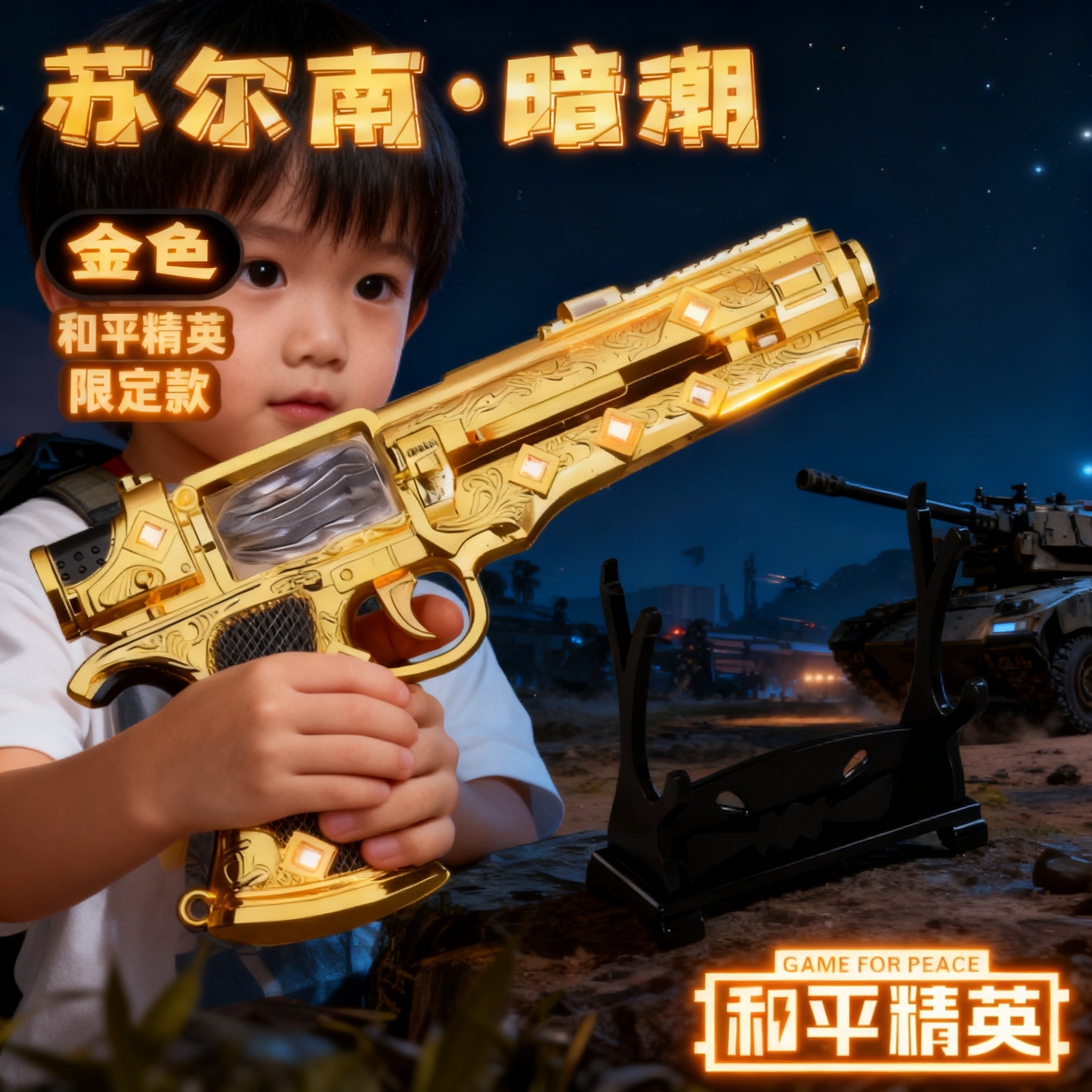 和平精英大号苏尔南暗潮手枪模型地铁逃生周边男孩子玩具传世武器