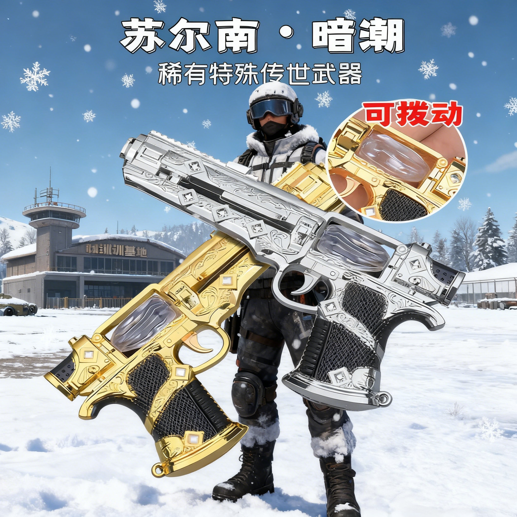 和平精英苏尔南之心玩具新款暗潮手枪模型送朋友生日礼物超大号