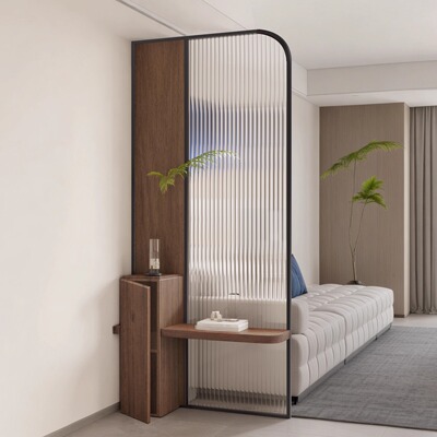 现代简约进门遮挡长虹玻璃屏风隔断柜2025新款客厅餐厅卧室玄关