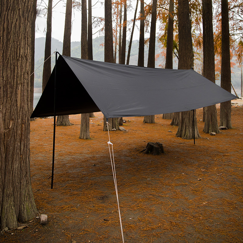 速发户外露营黑胶天幕便携式遮伞防沙防雨晒滩野营帐篷天幕