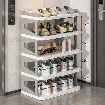 鞋架家用门口多层简易小型窄门后带轮子鞋柜置物架收纳入户门鞋架