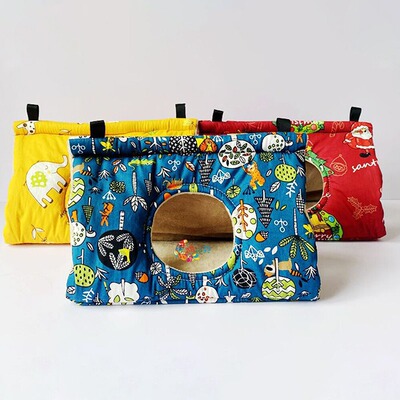 圣诞老人红色鹦鹉窝鸟房子睡觉窝