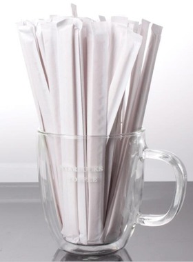 Single independently packaged coffee stirrer stick wooden st