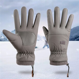 Outdoor cycling gloves windproof and plush thick insulation