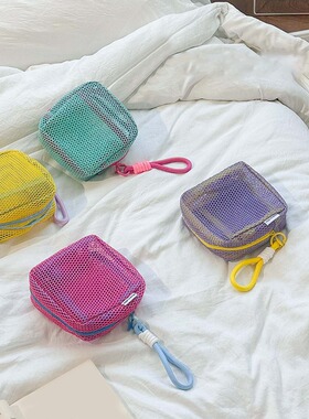 Large capacity dopamine mesh storage bag cosmetic storage to