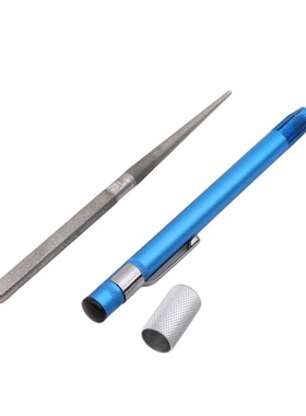 Diamond sharpener style sharpening stick blue pen tube doubl