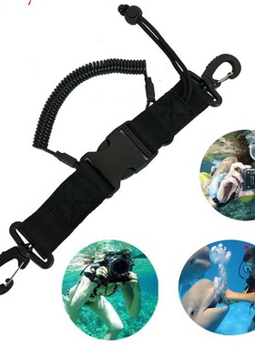 Black diving camera accidental release rope anti drop spring