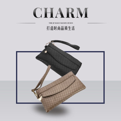 女式手拿包压花格纹包买菜中年