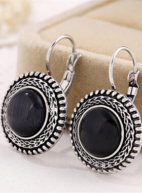 French button style earrings bohemian ethnic style retro exa