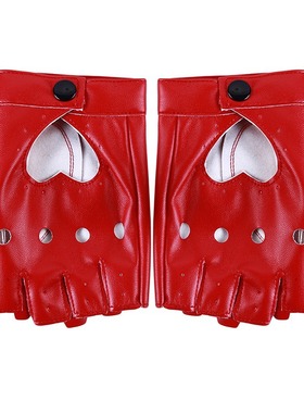 Fashion peach heart half finger gloves dance gloves performa