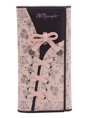 Ladies' hand-held wallet pink shoelaces women handbag cute b