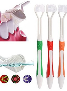 Clean three sided toothbrush three headed toothbrush childre