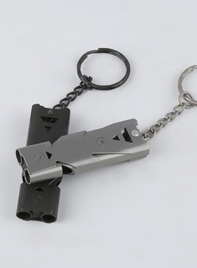 Stainless steel double tube referee whistle outdoor survival