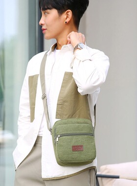 Multi layer business bag wallet canvas crossbody bag women b