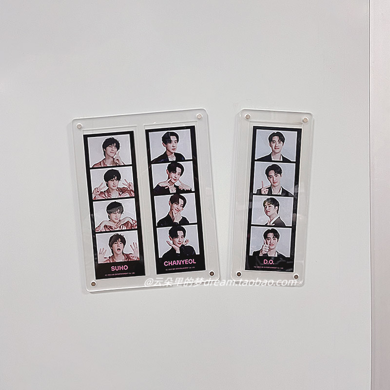 人生四格磁吸相框带卡槽亚克力卡砖吸铁石冰箱贴书签摆台演唱会票
