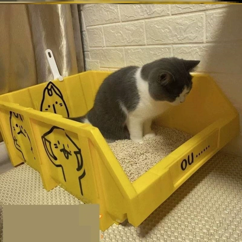 斜口工具箱收纳箱零件箱分类整理箱储物箱周转箱集装箱猫砂盆沙盆