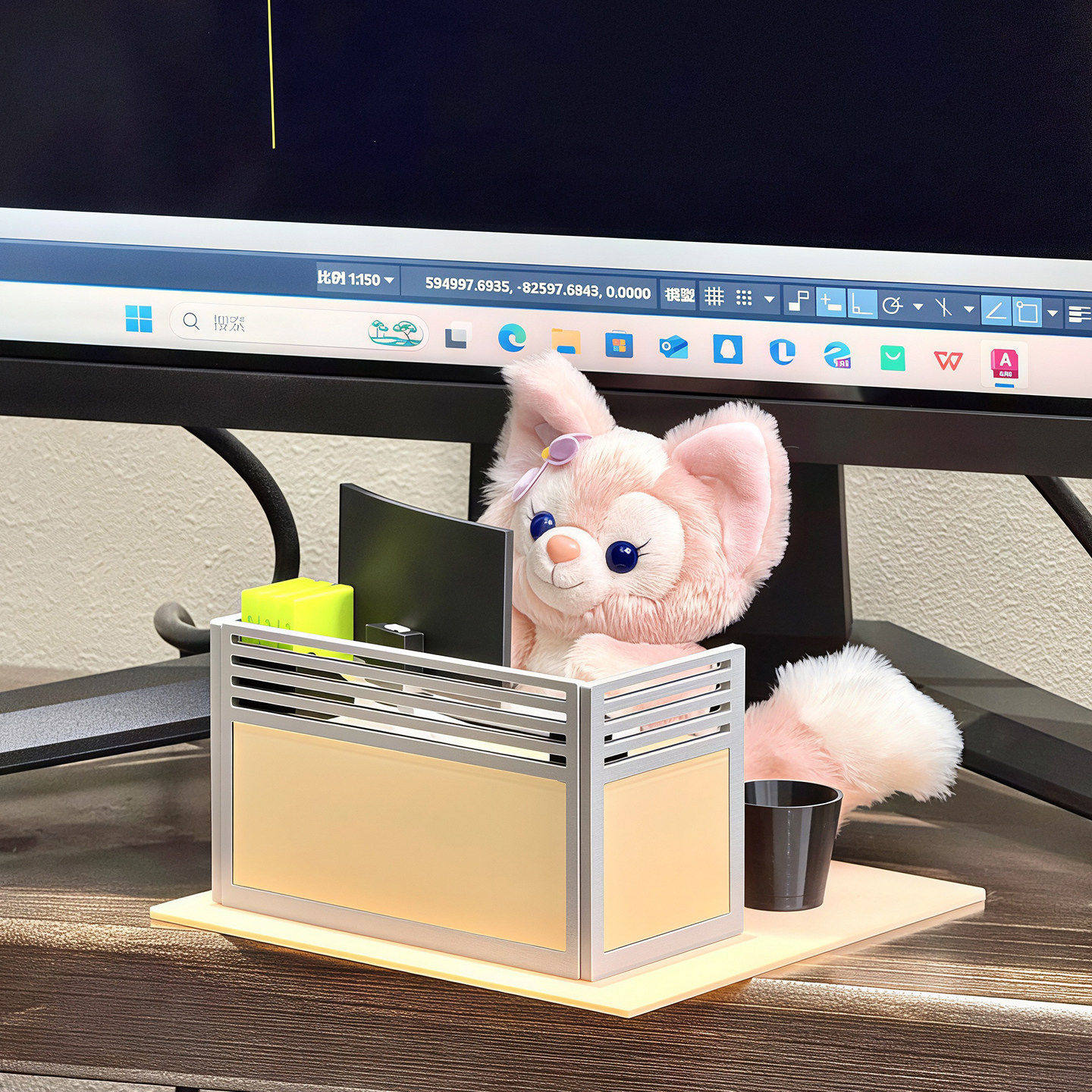 3D打印桌面摆件mini工位牛马桌bjd电脑桌微缩迷你工作桌娃娃道具