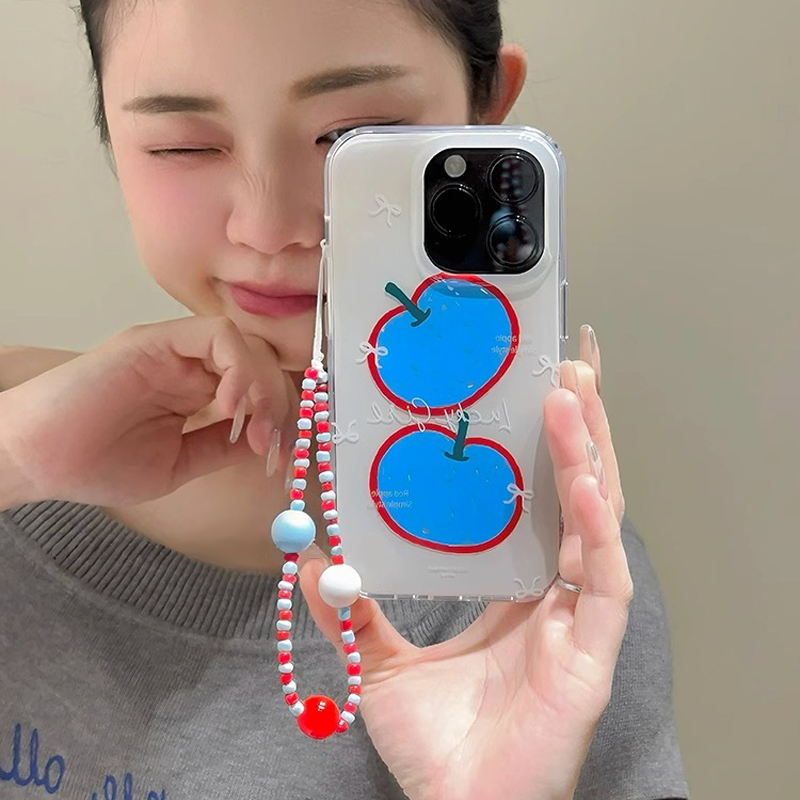 艺术涂鸦蓝色苹果插画适用于苹果16promax手机壳iphone15/14全包xsmax创意13proxr女12mini小众11pro白底IMD