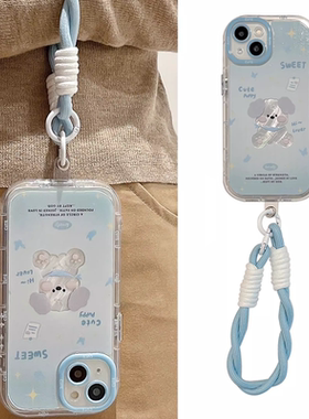 镂空羽纱狗狗腕带vivo iqooneo10/8pro手机壳neo7se全包iqoo13pro气囊z5x/z7/z9x/turbo防摔u1x女u3个性