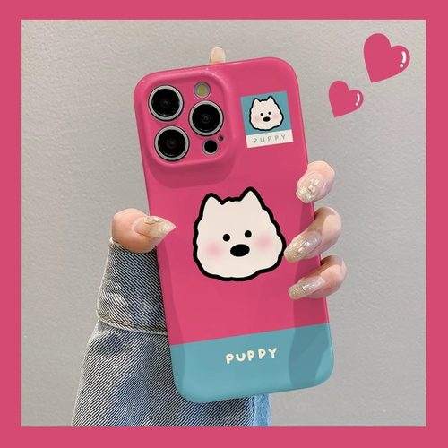 少女心粉色小狗硬壳适用于华为p70pro/p50e手机壳mate70Pro女款p40/p30超薄mate40e情侣防摔mate50小众mate30