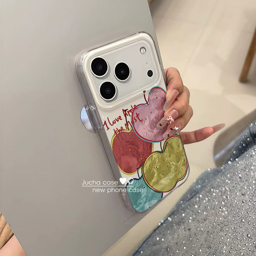 ZYL波点苹果涂鸦适用于红米k90pro至尊70s全包k40保护套k70pro/note12Turbo5红米note13rpro/K50冰川IMD