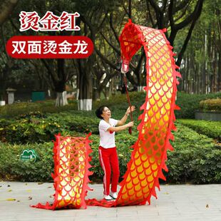 双面烫金广场健身舞龙彩带彩绸初学成人中老年耍龙道具