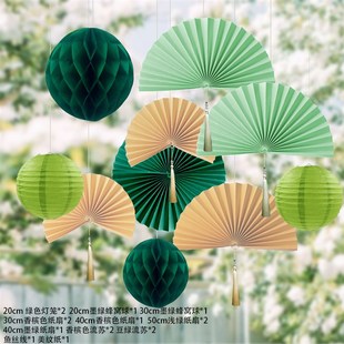 饰布置国庆节新年灯笼D背景吊顶店铺橱窗挂件氛围古 国风中秋节装