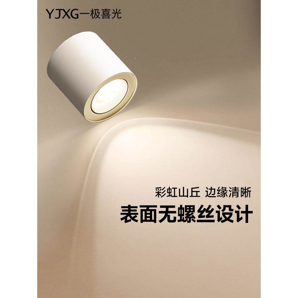 明装彩虹灯小山丘一极喜光家墙用客餐厅厅吸顶式一体筒灯背景洗射