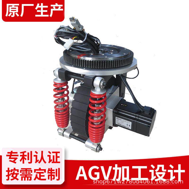 大轮径缓冲舵轮自带悬挂缓冲减震一体舵轮越障驱动轮室外AGV