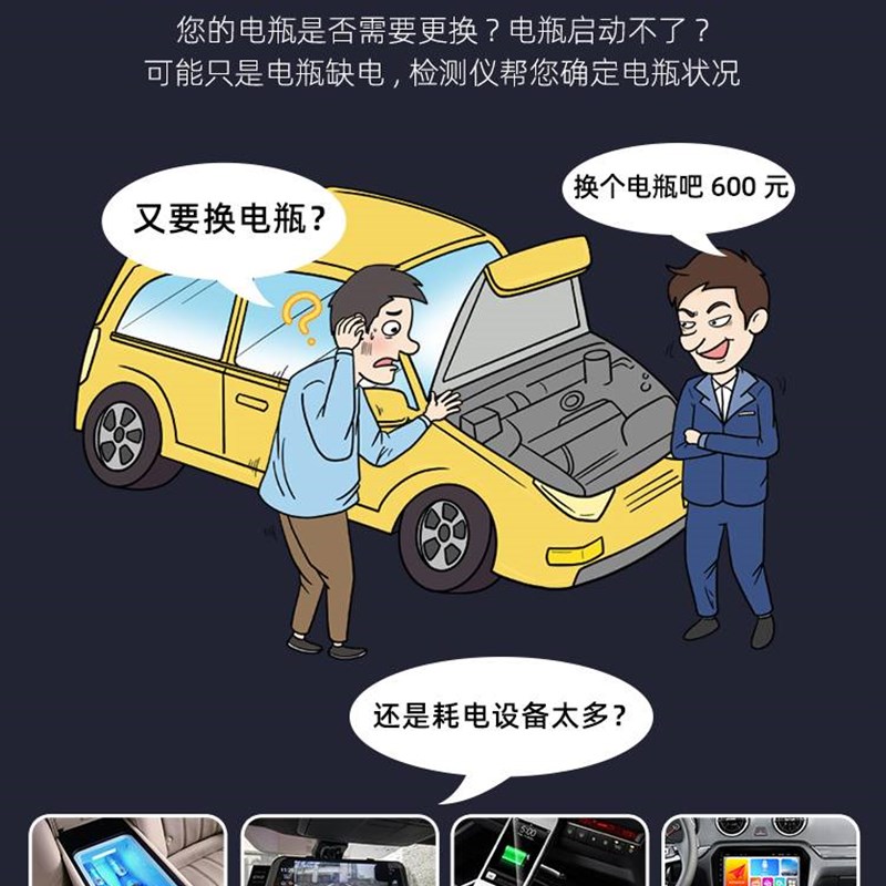 汽车蓄电池检测仪电动车电瓶检测仪12v24v电瓶寿S命容量内阻测试