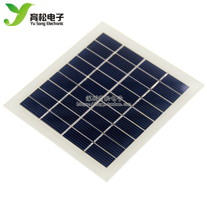多晶硅9V220ma 玻璃层压太阳能电池板 9V2W 可两T片串联充12V电池